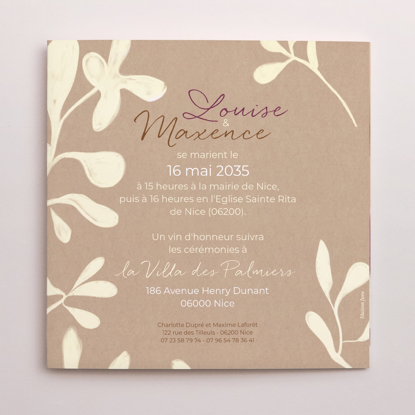 Faire-part Mariage Pochette disque Folie amoureuse photo N° 3