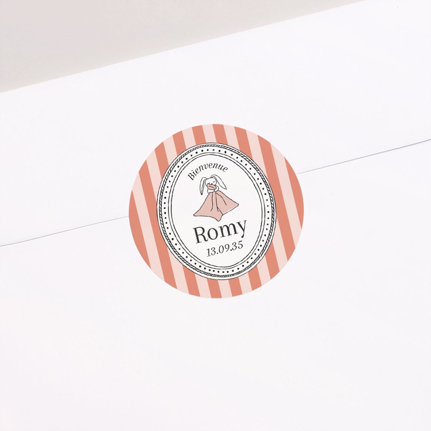 Sticker Naissance Rond Rayures de douceur photo N° 1