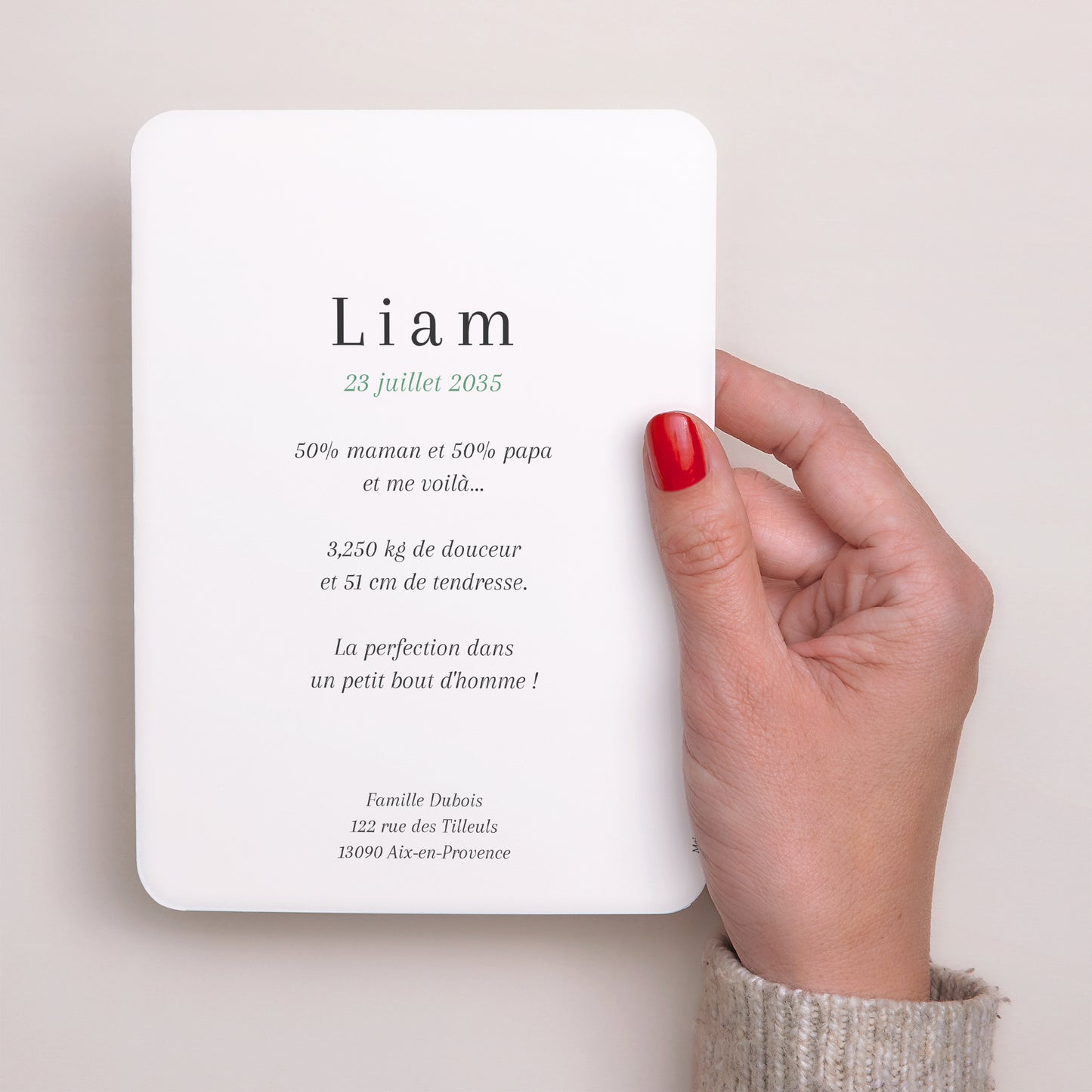 Faire-part Naissance Portrait, bords arrondis Mosaïque de Vie photo N° 3