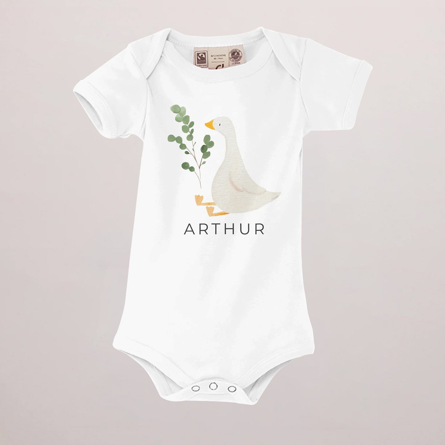 Body personnalisé Naissance blanc recto Plume de Douceur photo N° 1