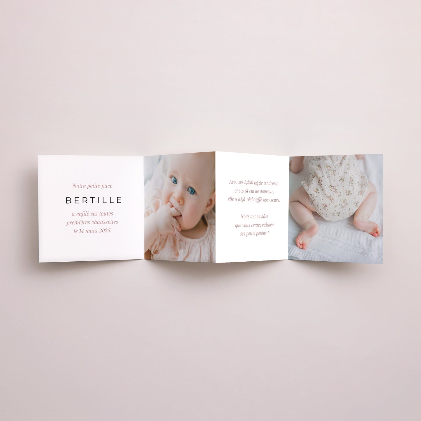 Faire-part Naissance Accordéon Un Trésor en Chaussettes photo N° 3