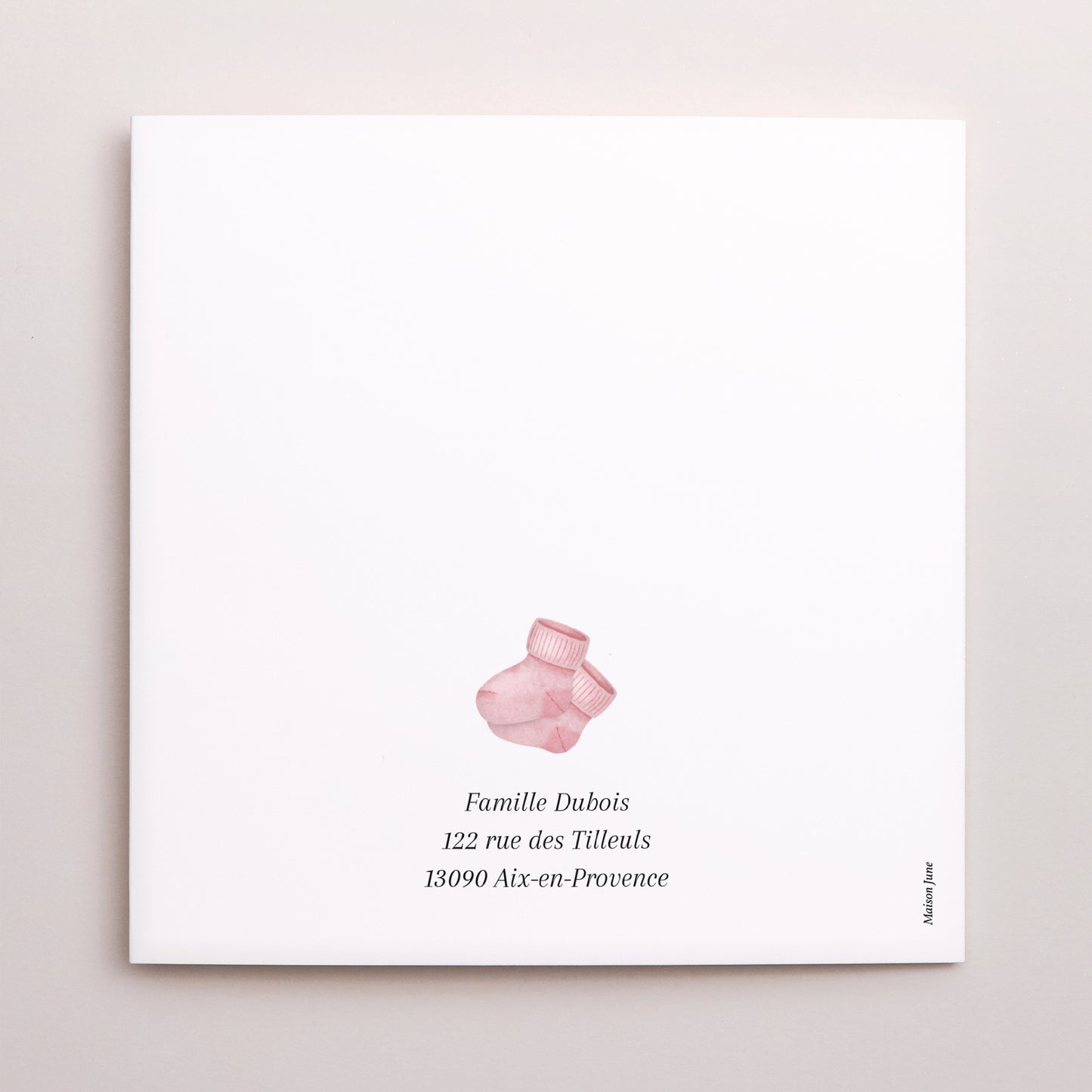 Faire-part Naissance Carré double volet Un Trésor en Chaussettes photo N° 3