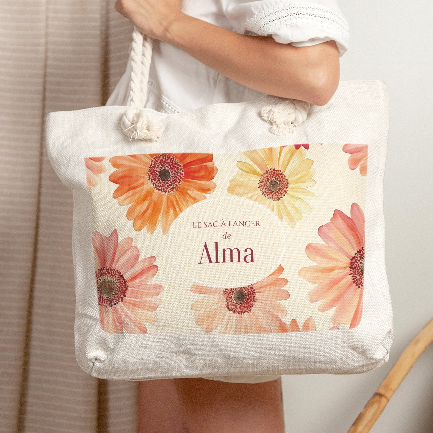 Sac cabas Naissance Anse en corde Un Pétale d'Amour photo N° 2
