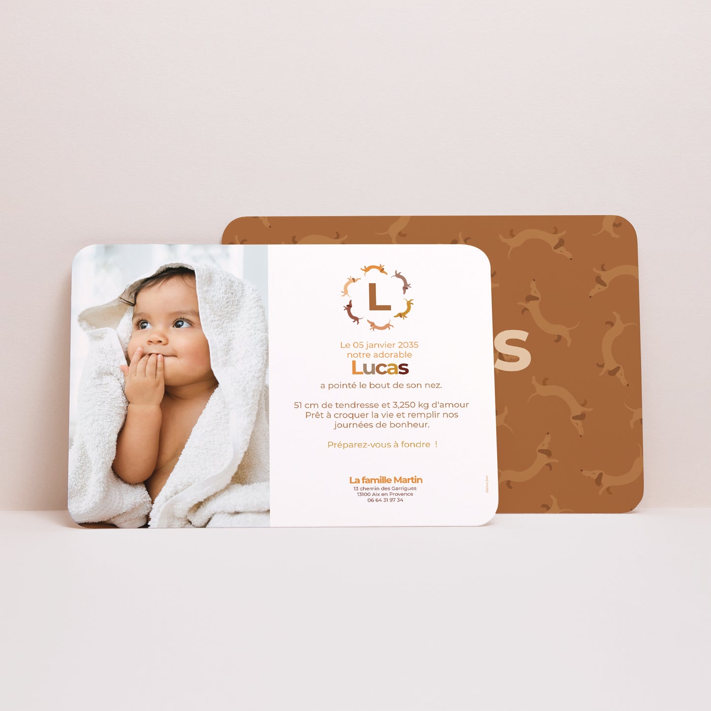 Faire-part Naissance Paysage, bords arrondis Hot Dog photo N° 3