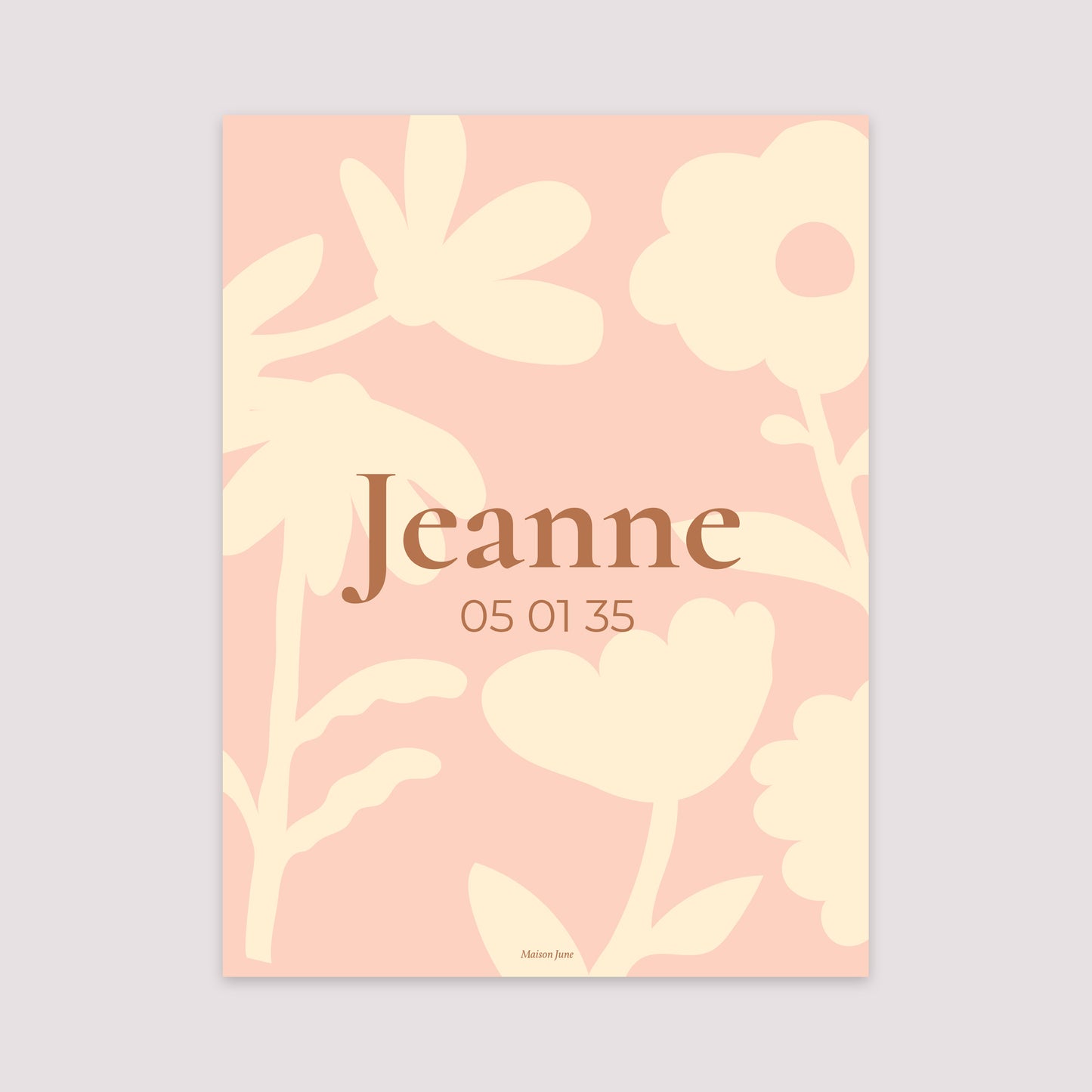 Affiche Naissance Portrait 30 x 40 cm Baby flower photo N° 2