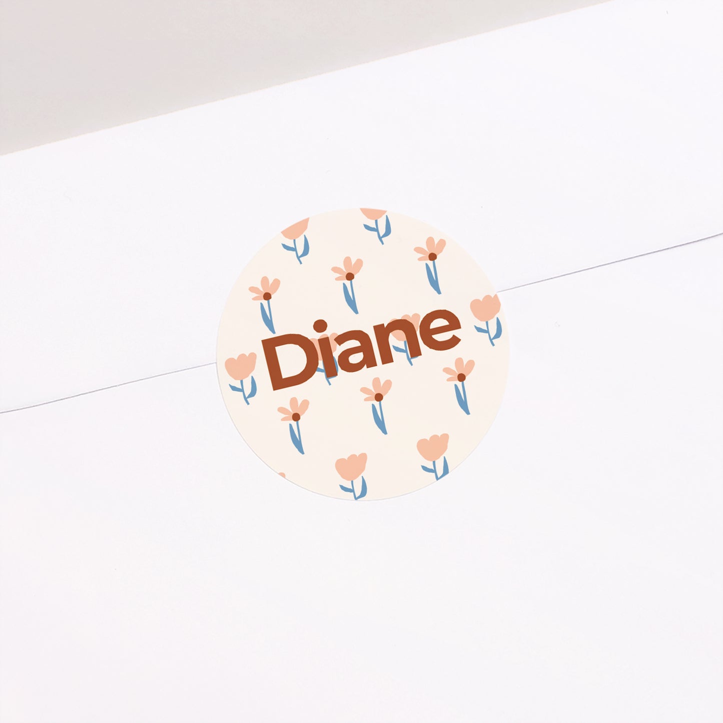 Sticker Naissance Rond Nos fleurs photo N° 1
