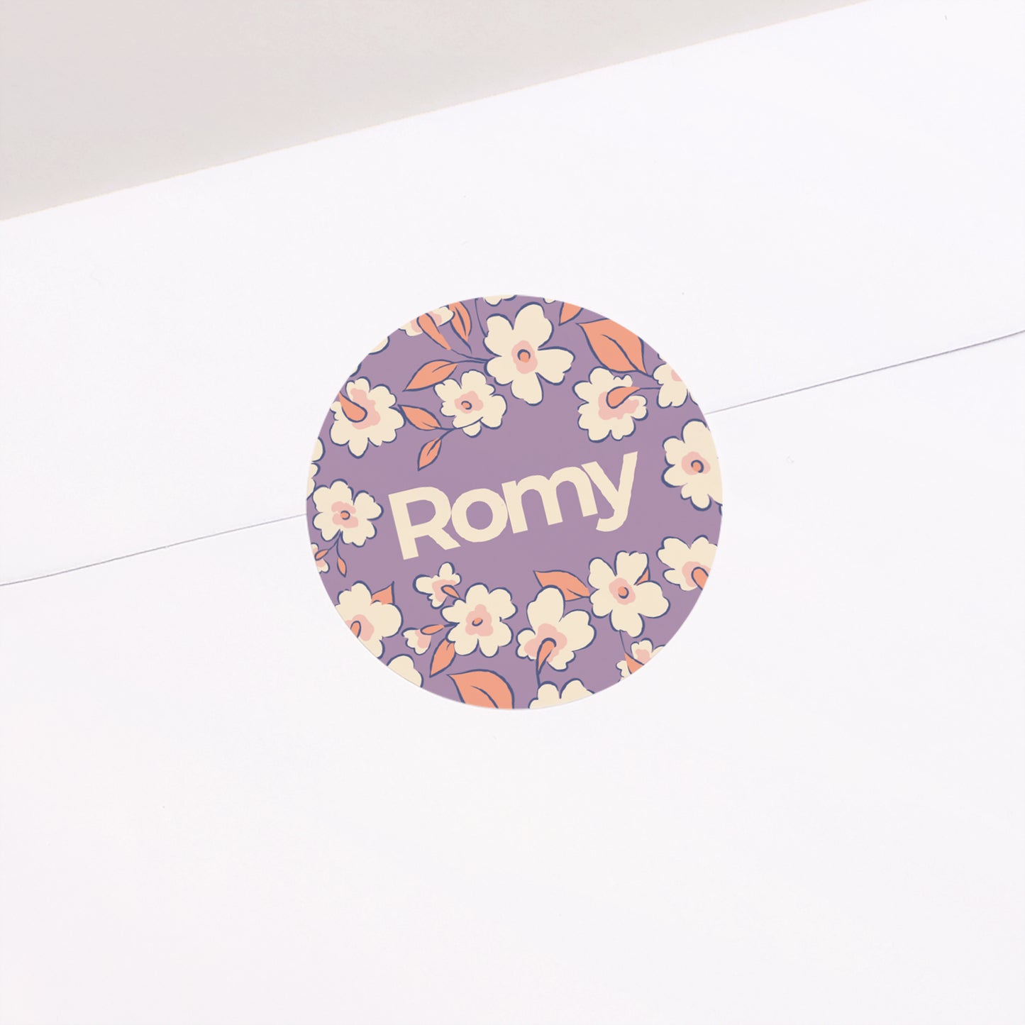 Sticker Naissance Rond Flowery photo N° 1