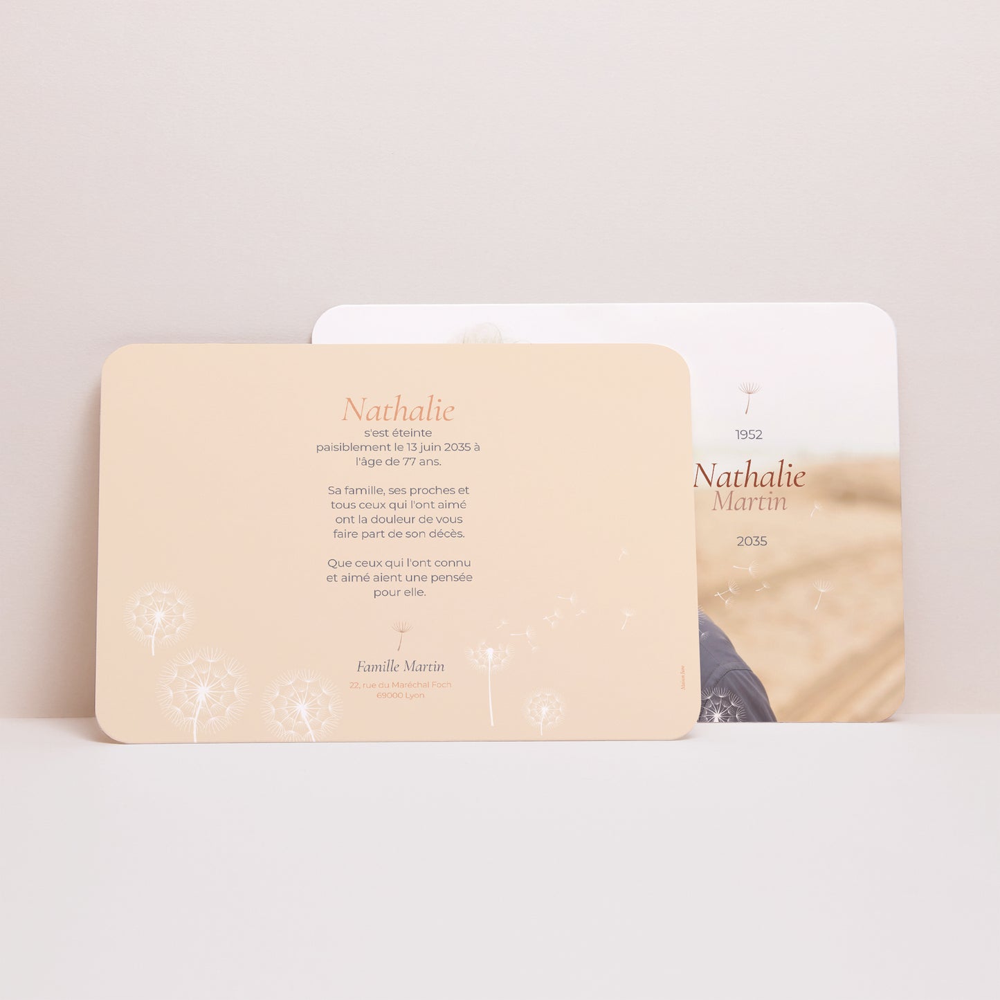 Faire-part Décès Paysage, bords arrondis L'envole photo N° 3
