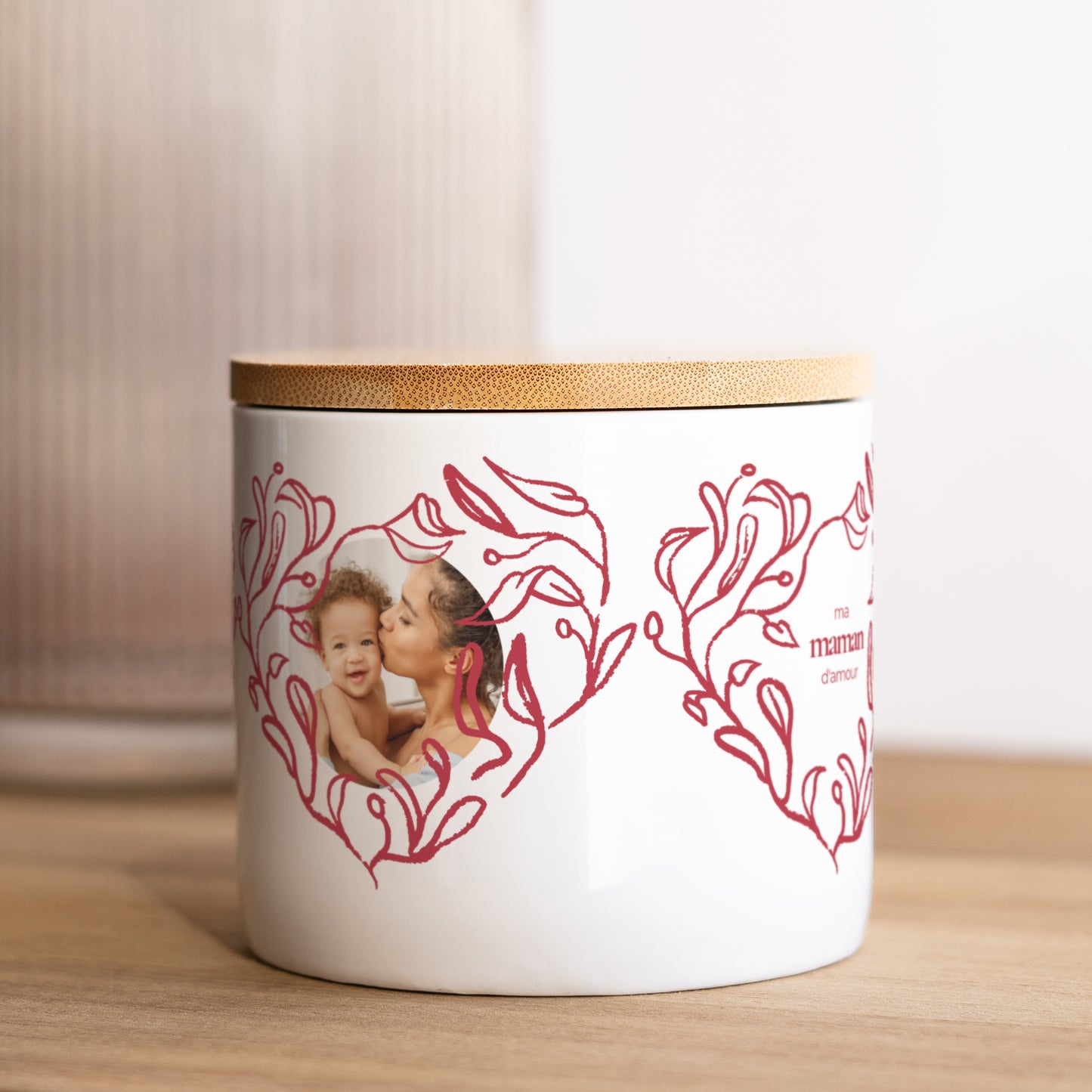 Pot en céramique Objets 48 cl Cœur feuillu photo N° 2