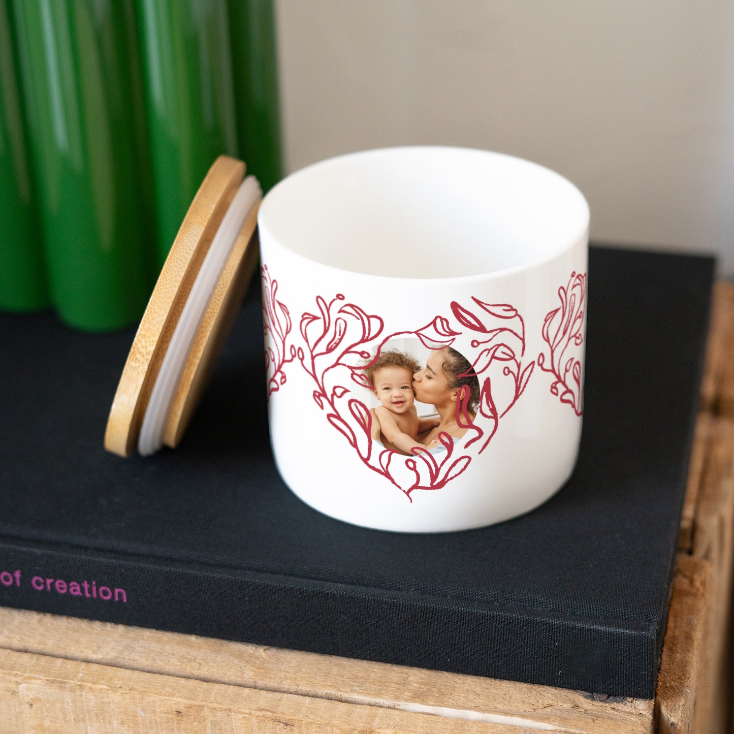 Pot en céramique Objets 48 cl Cœur feuillu photo N° 3