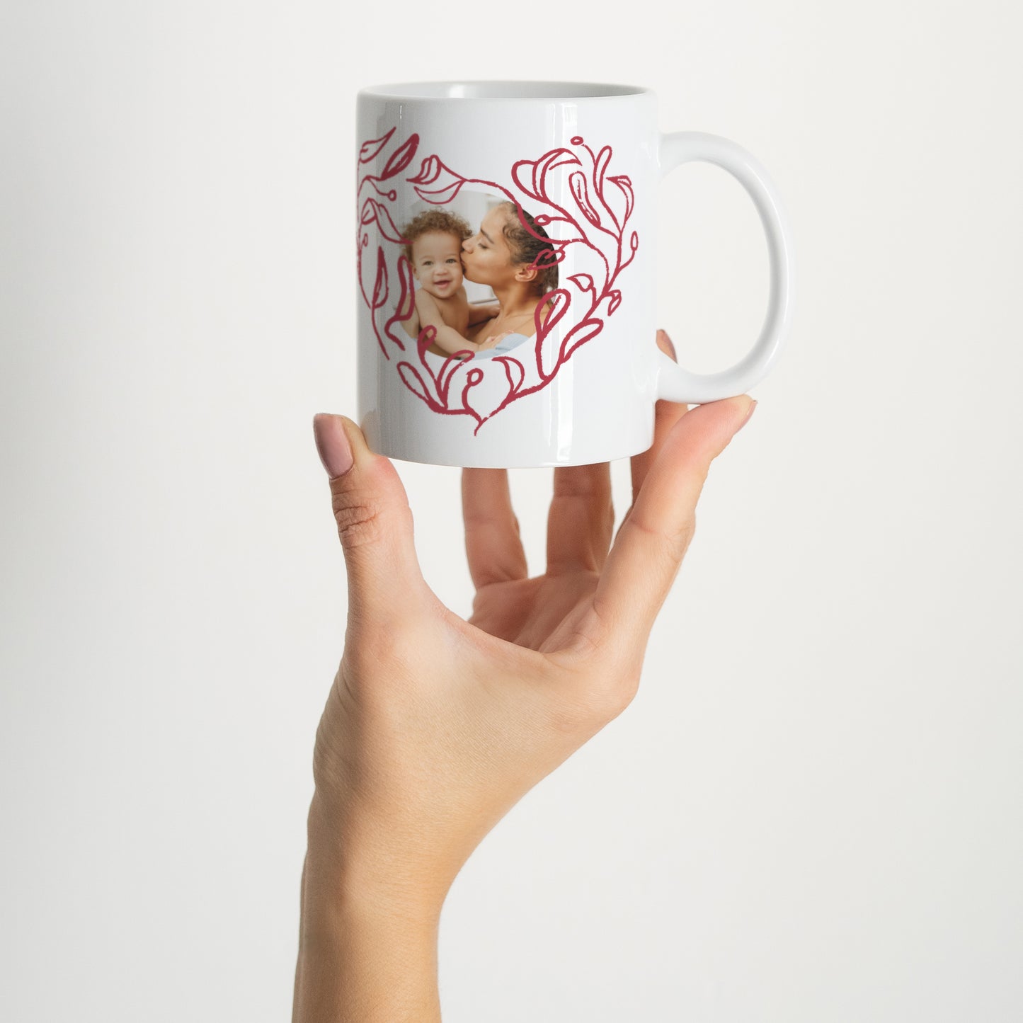 Mug Objets Blanc Cœur feuillu photo N° 2