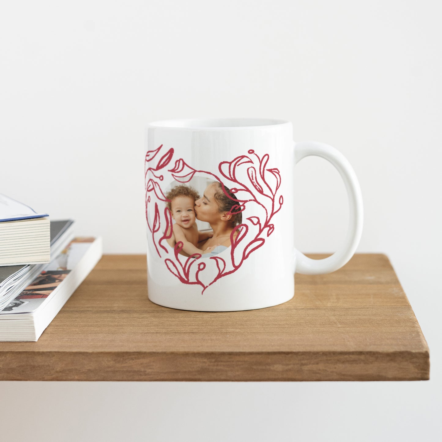 Mug Objets Blanc Cœur feuillu photo N° 4