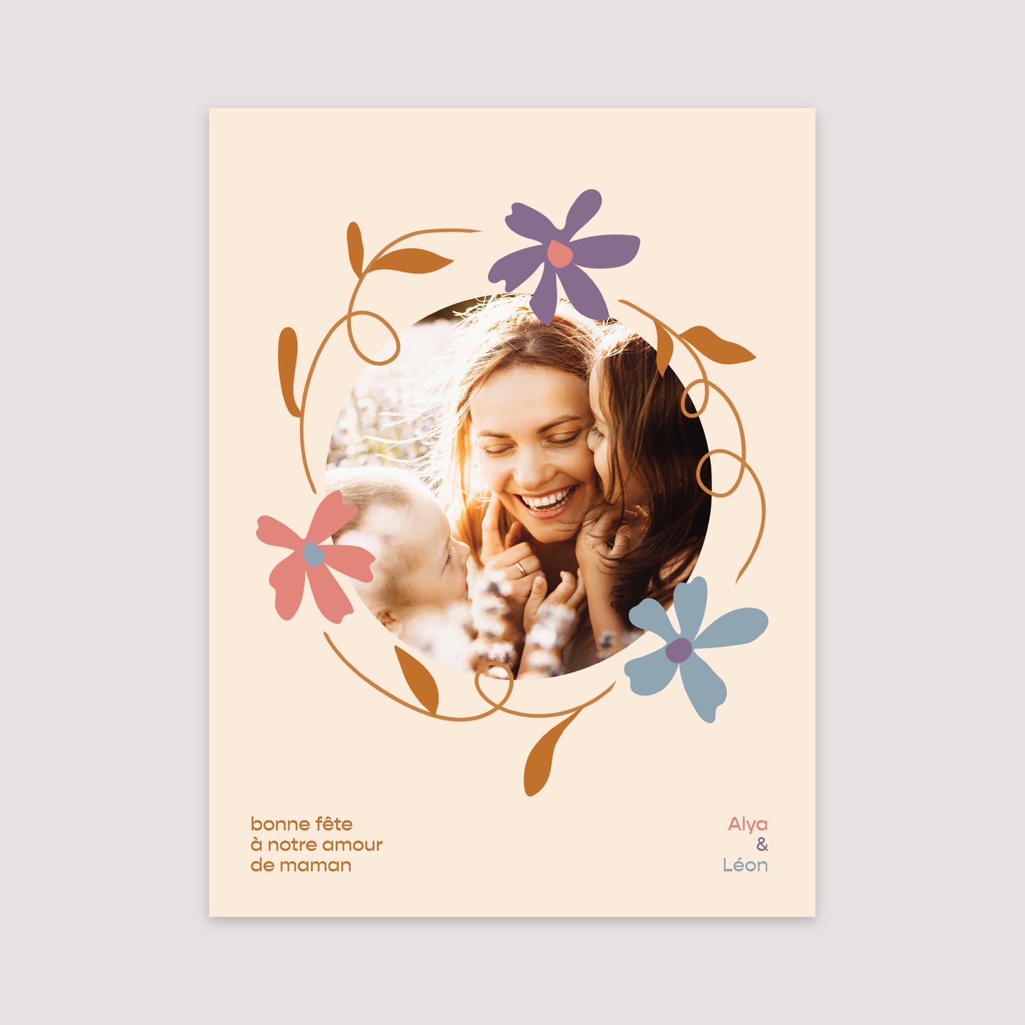 Affiche Portrait 30 x 40 cm Cercle de fleurs photo N° 2