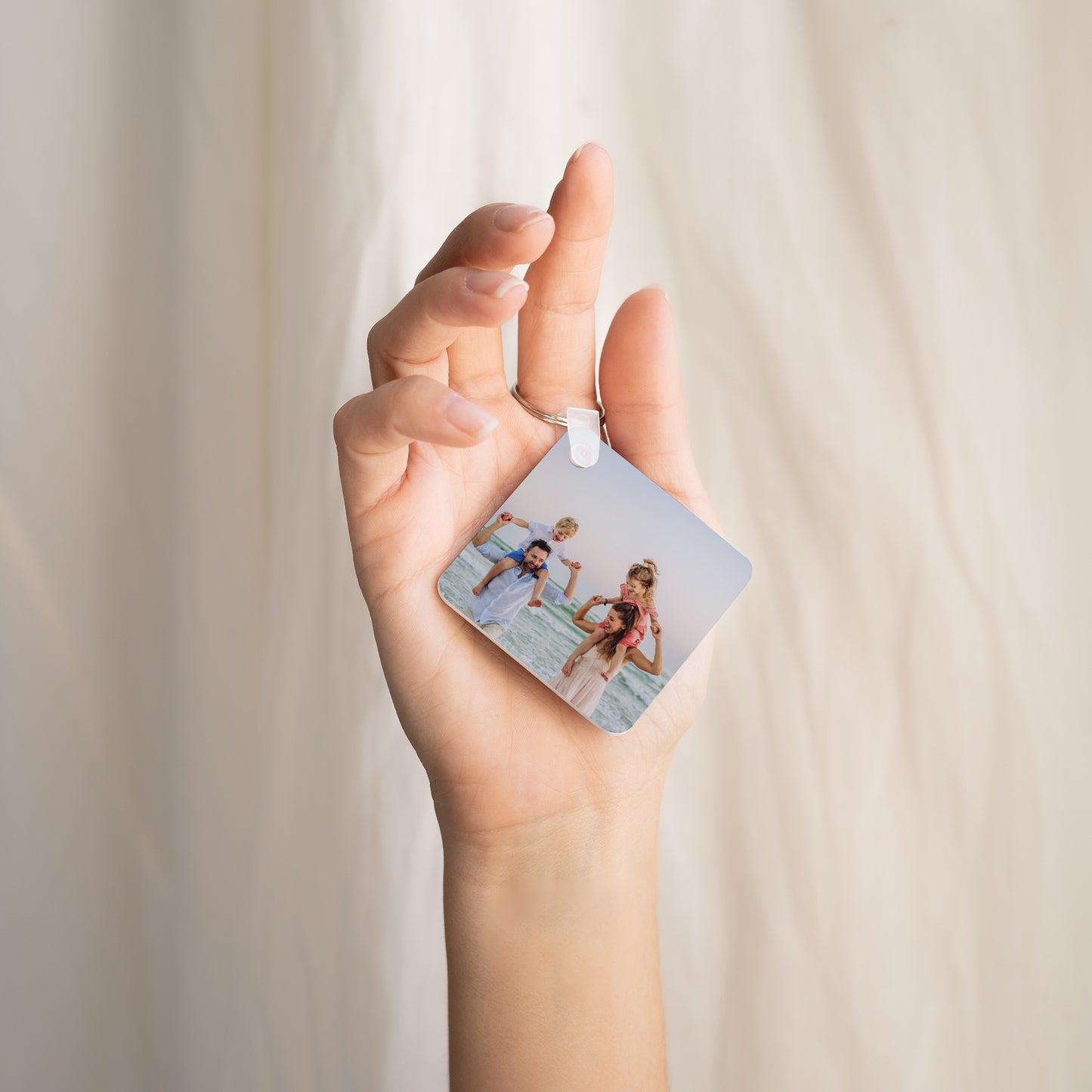 Porte-clés Objets Carré Loving mom photo N° 2