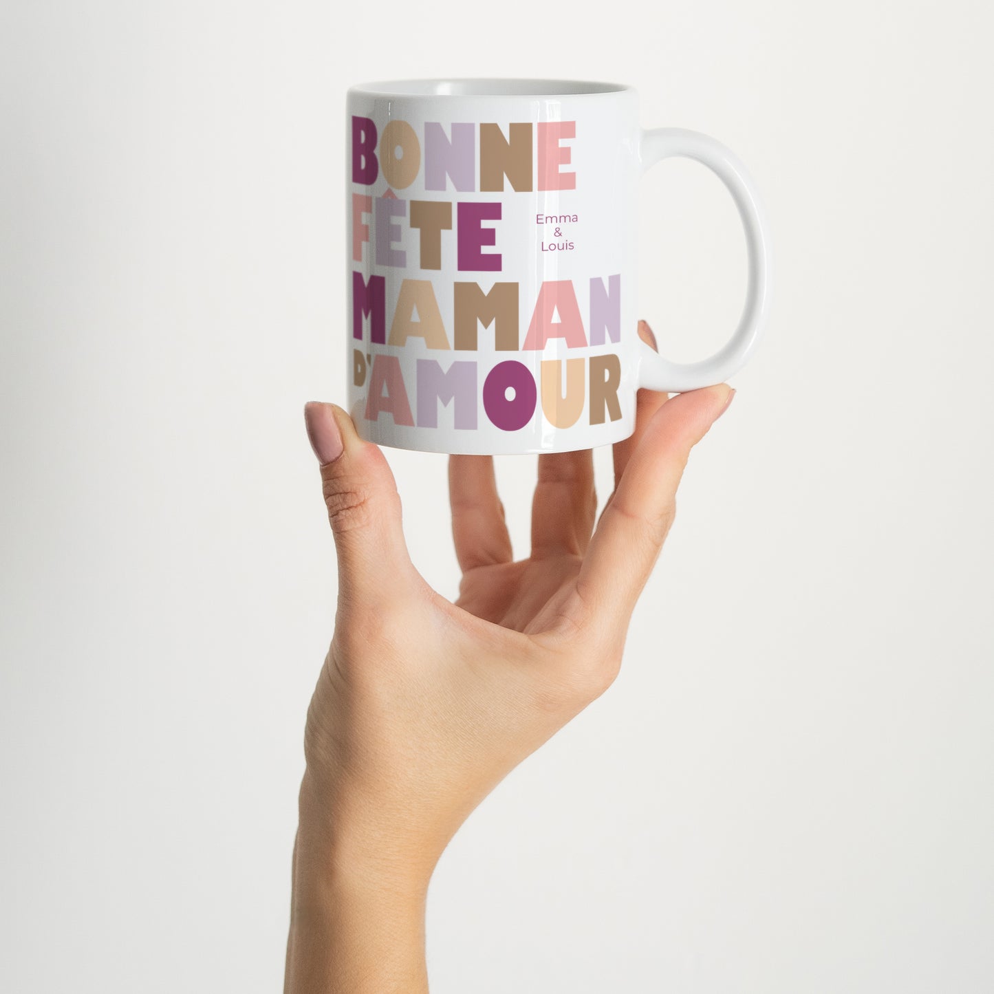 Mug Objets Blanc Loving mom photo N° 2