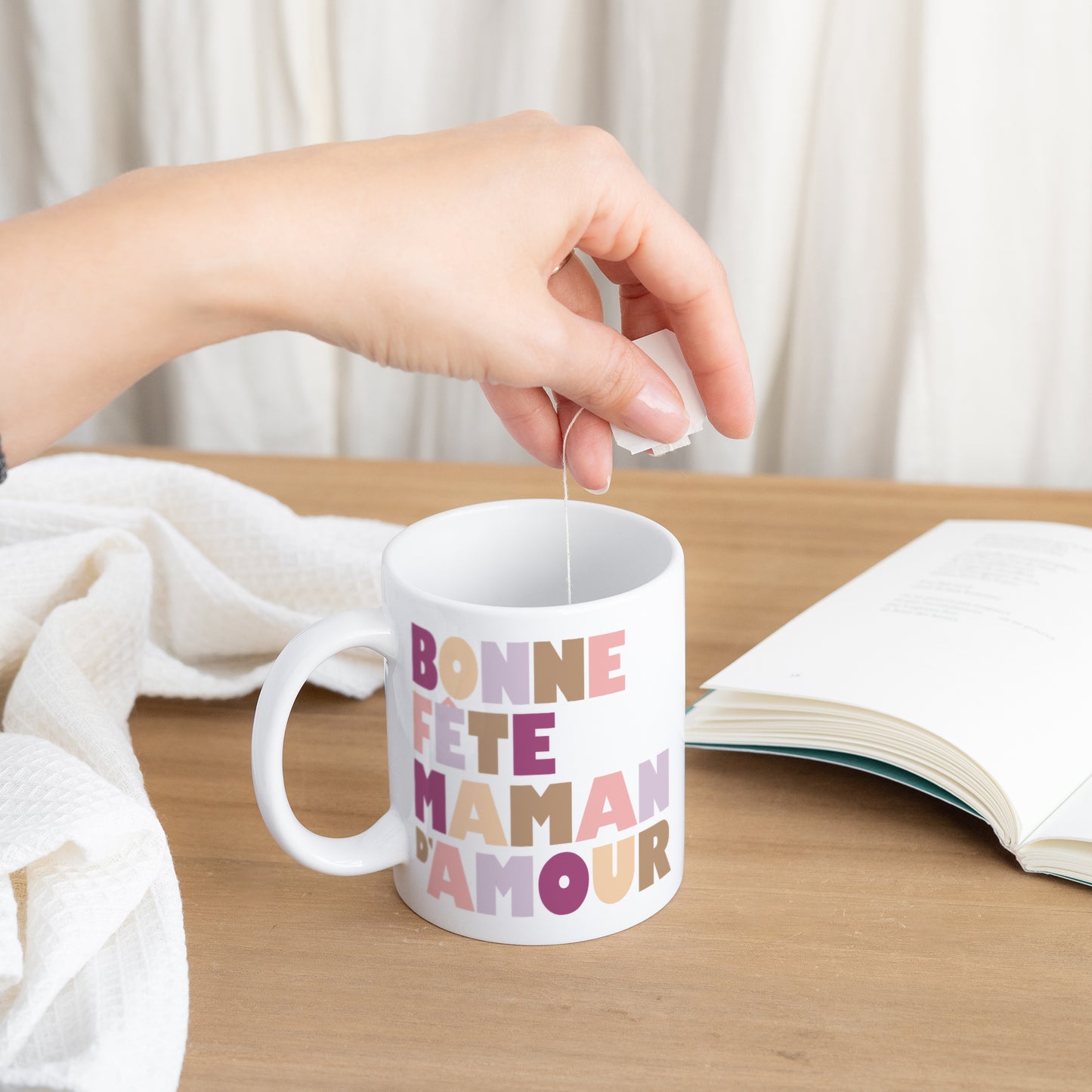 Mug Objets Blanc Loving mom photo N° 3