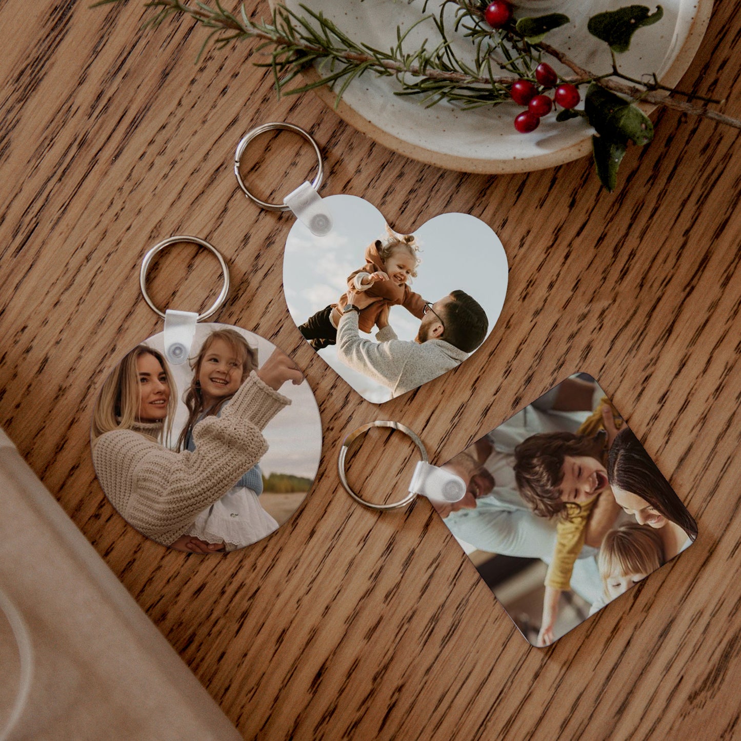 Porte-clés Objets Rond Feuillage & Tendresse photo N° 3