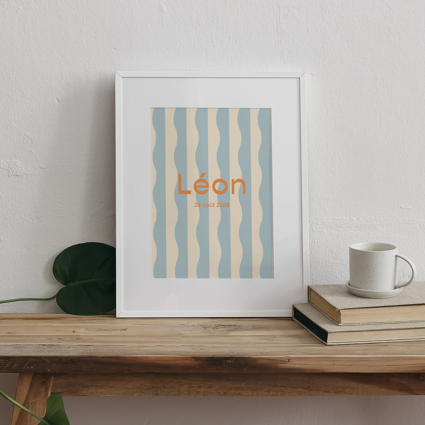Affiche Naissance Portrait Blue waves photo N° 3