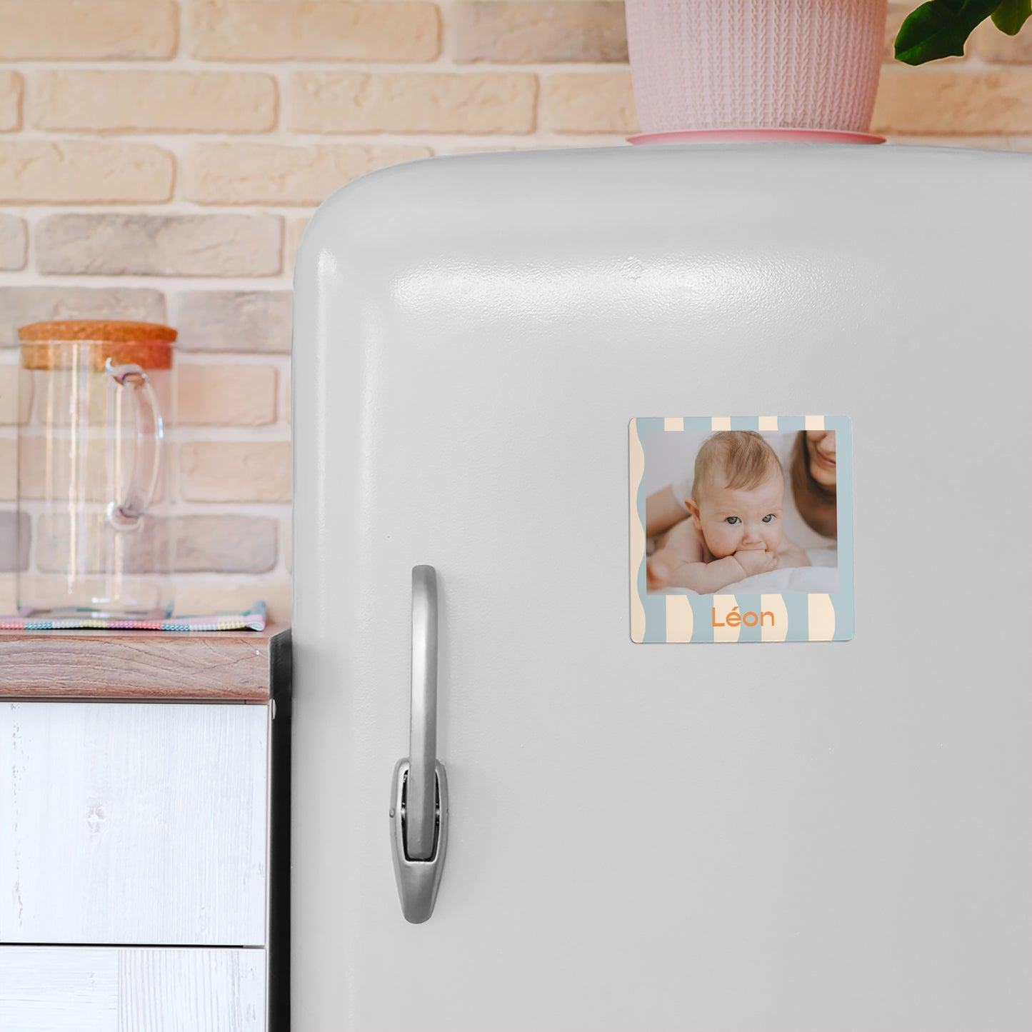 Remerciements Naissance Lot de 9, magnétique Blue waves photo N° 4