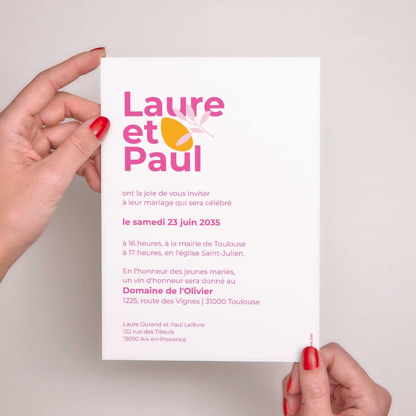 Faire-part Mariage Grand format rectangle Saveur d'été photo N° 3