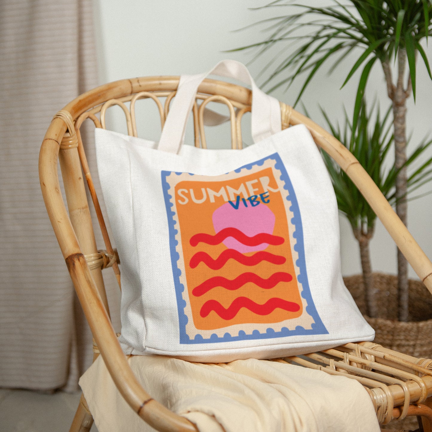 Tote bag Objets Anse en toile Summer vibe photo N° 2