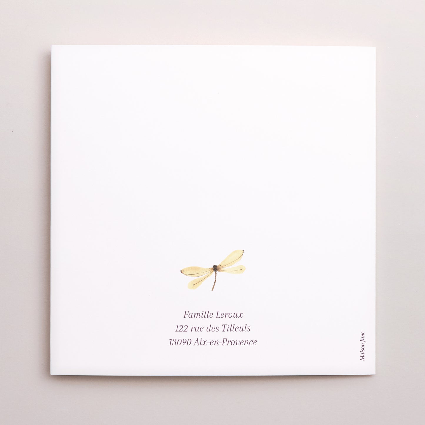 Faire-part Baptême Carré double volet Délicates ailes, douce foi photo N° 3