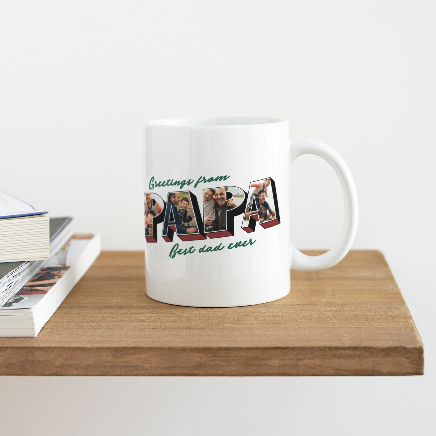Mug Objets Blanc Greetings from Papa photo N° 4