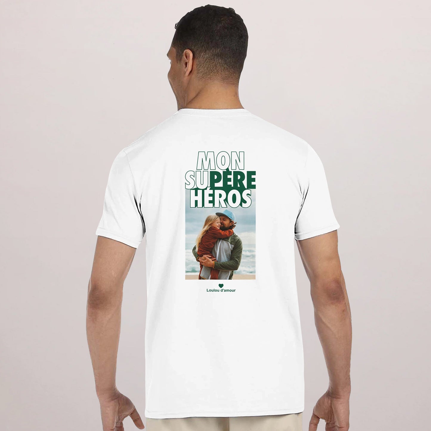 Tshirt Recto Verso Blanc Mon Su-père héros photo N° 1