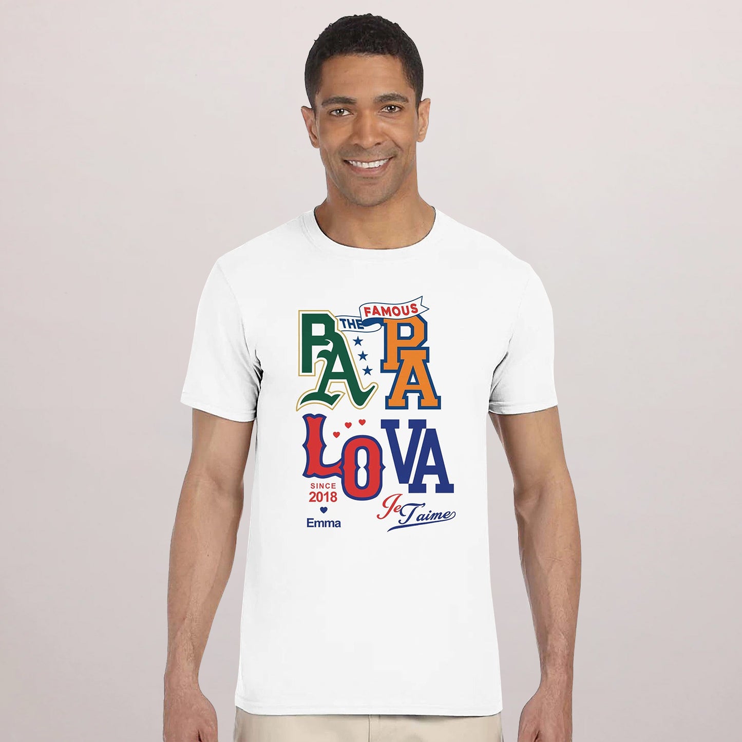 Tshirt Recto Blanc Papa Lova league photo N° 1