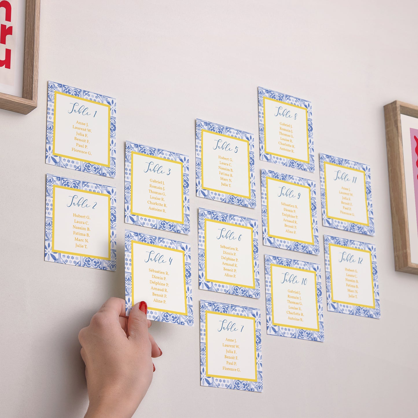 Plan de table Mariage Lot de 12 Azulejo d’amour photo N° 2