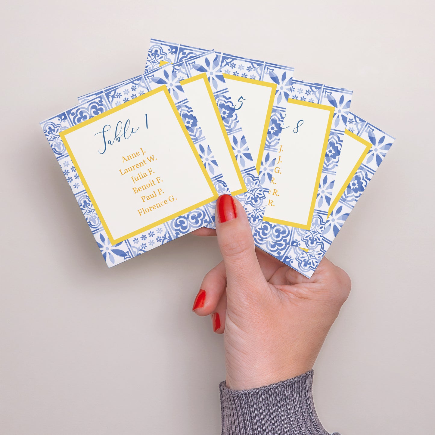 Plan de table Mariage Lot de 12 Azulejo d’amour photo N° 3