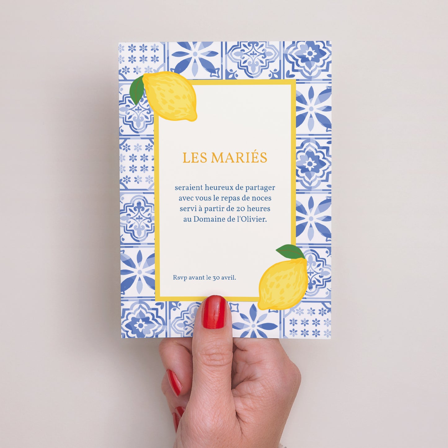 Invitations Mariage Portrait Azulejo d’amour photo N° 3