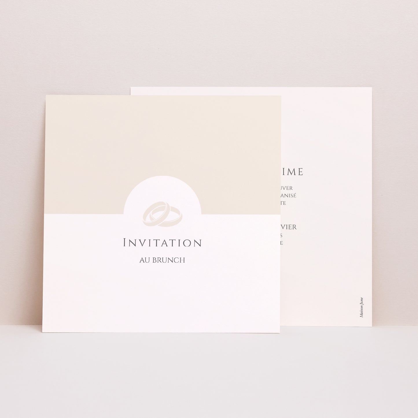 Invitations Mariage Simple carré Douce Harmonie photo N° 1