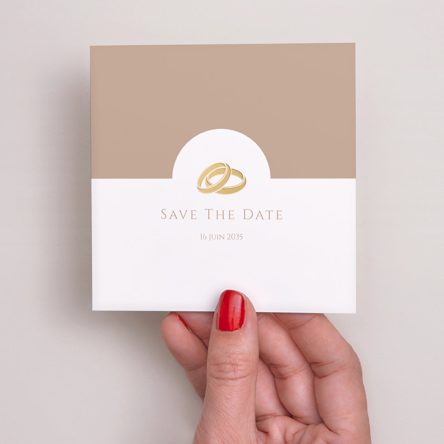 Save the date Mariage Carré Douce Harmonie Dorée photo N° 2