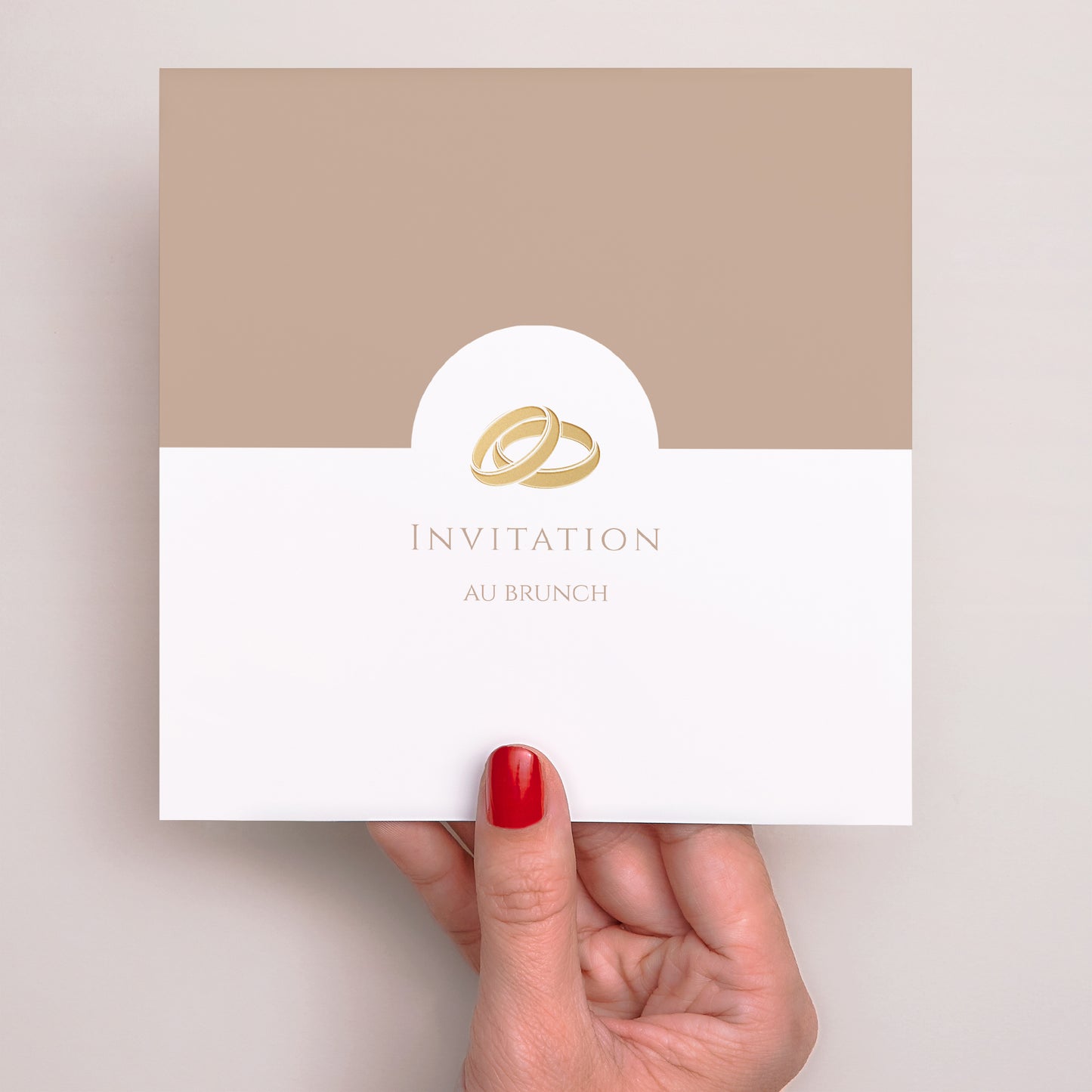 Invitations Mariage Simple carré Douce Harmonie Dorée photo N° 2