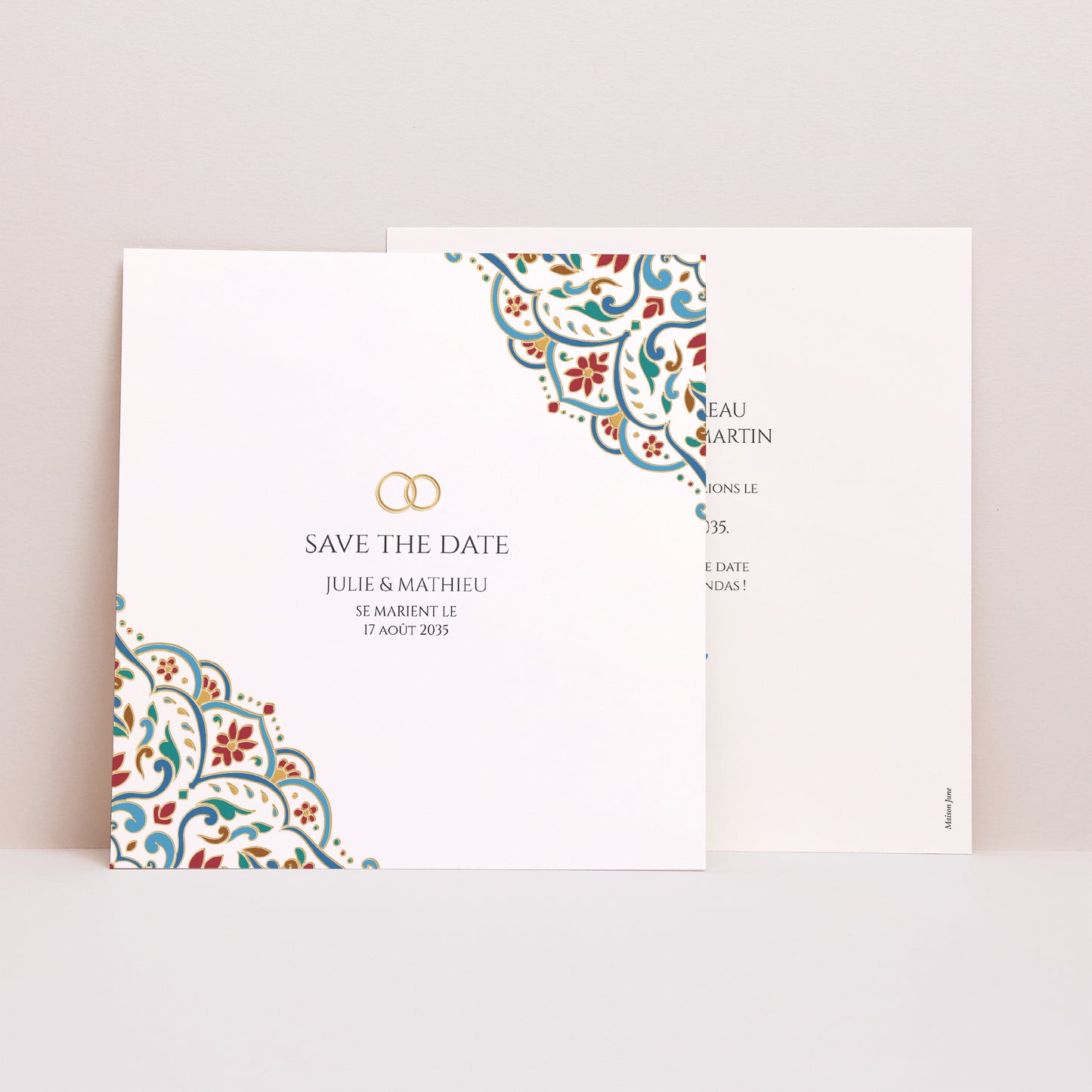 Save the date Mariage Carré Amour d’Orient photo N° 1