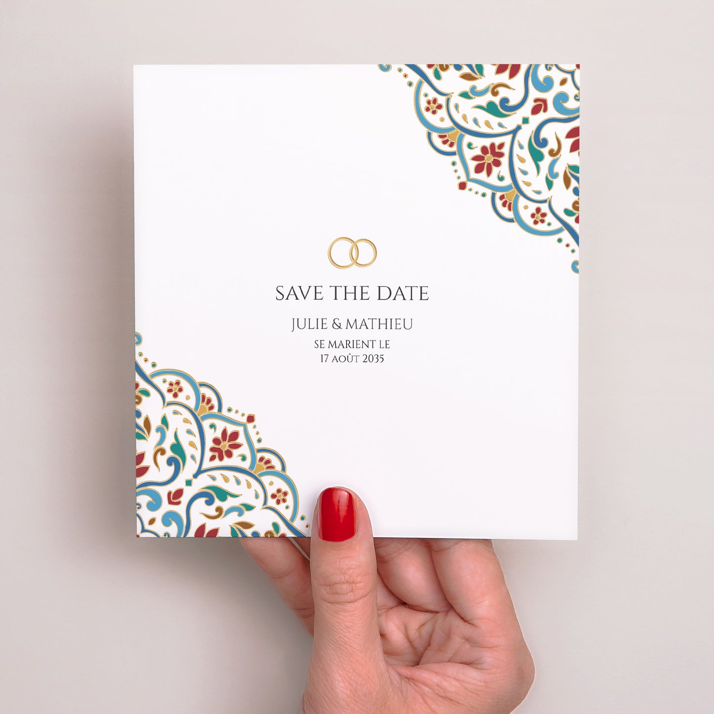 Save the date Mariage Carré Amour d’Orient photo N° 2