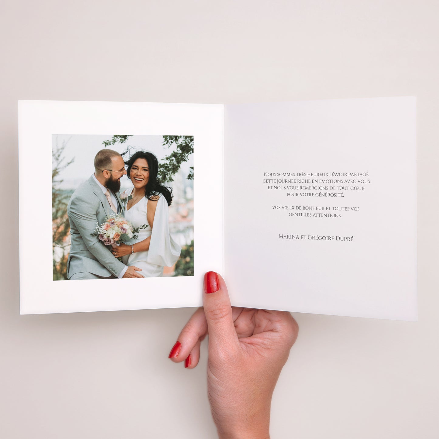Remerciements Mariage Carré double volet Fleurs d’Élégance photo N° 2