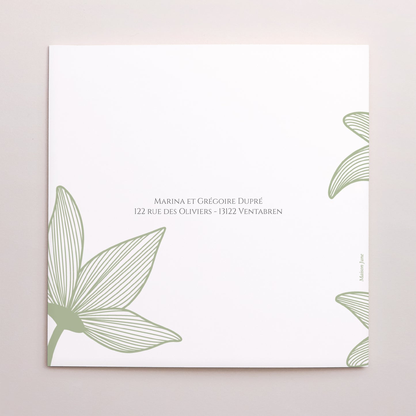 Remerciements Mariage Carré double volet Fleurs d’Élégance photo N° 3