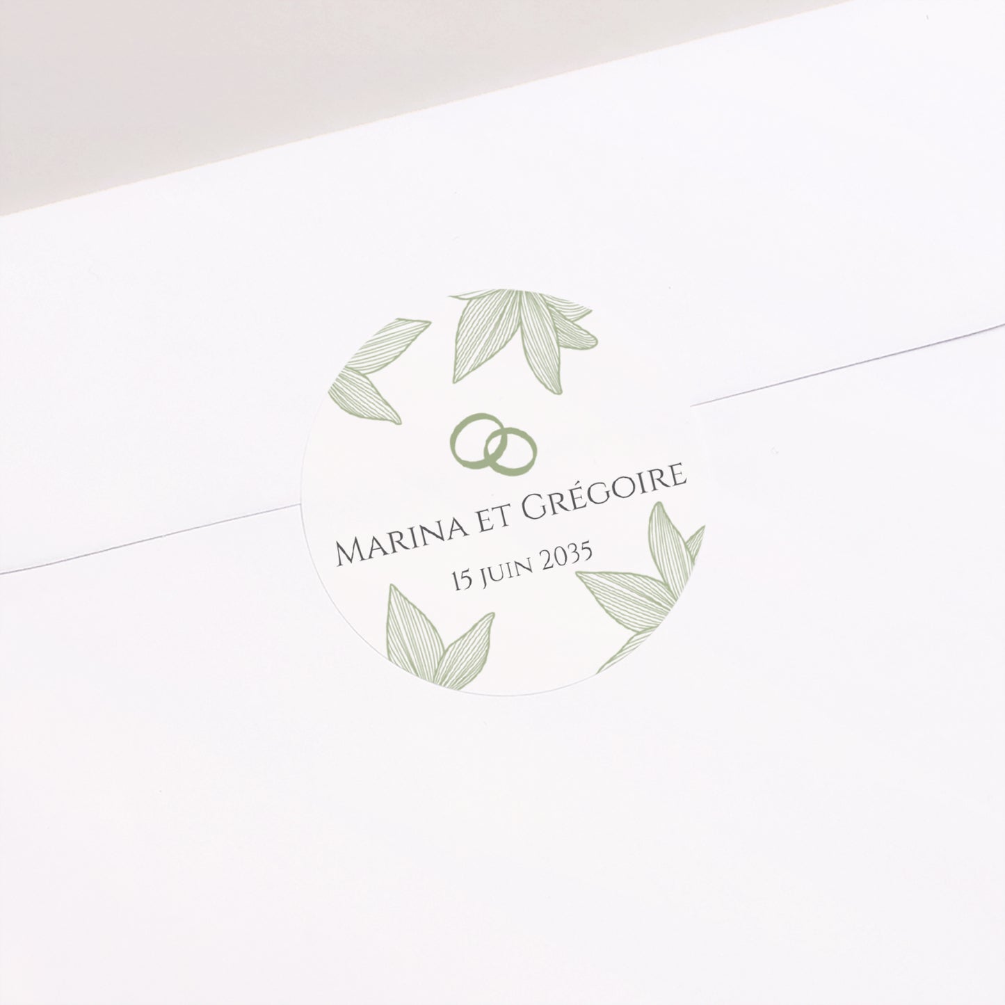 Sticker Mariage Rond Fleurs d’Élégance photo N° 1