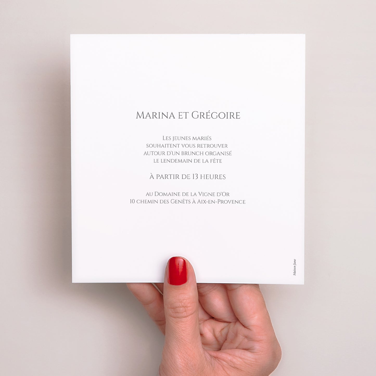Invitations Mariage Carré Fleurs d'Élégance Doré photo N° 3