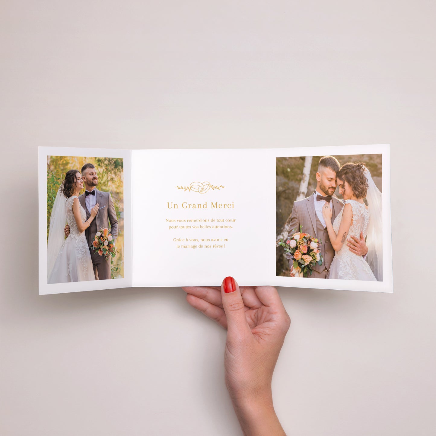 Remerciements Mariage Triptyque asymétrique Alliances d'Amour photo N° 2