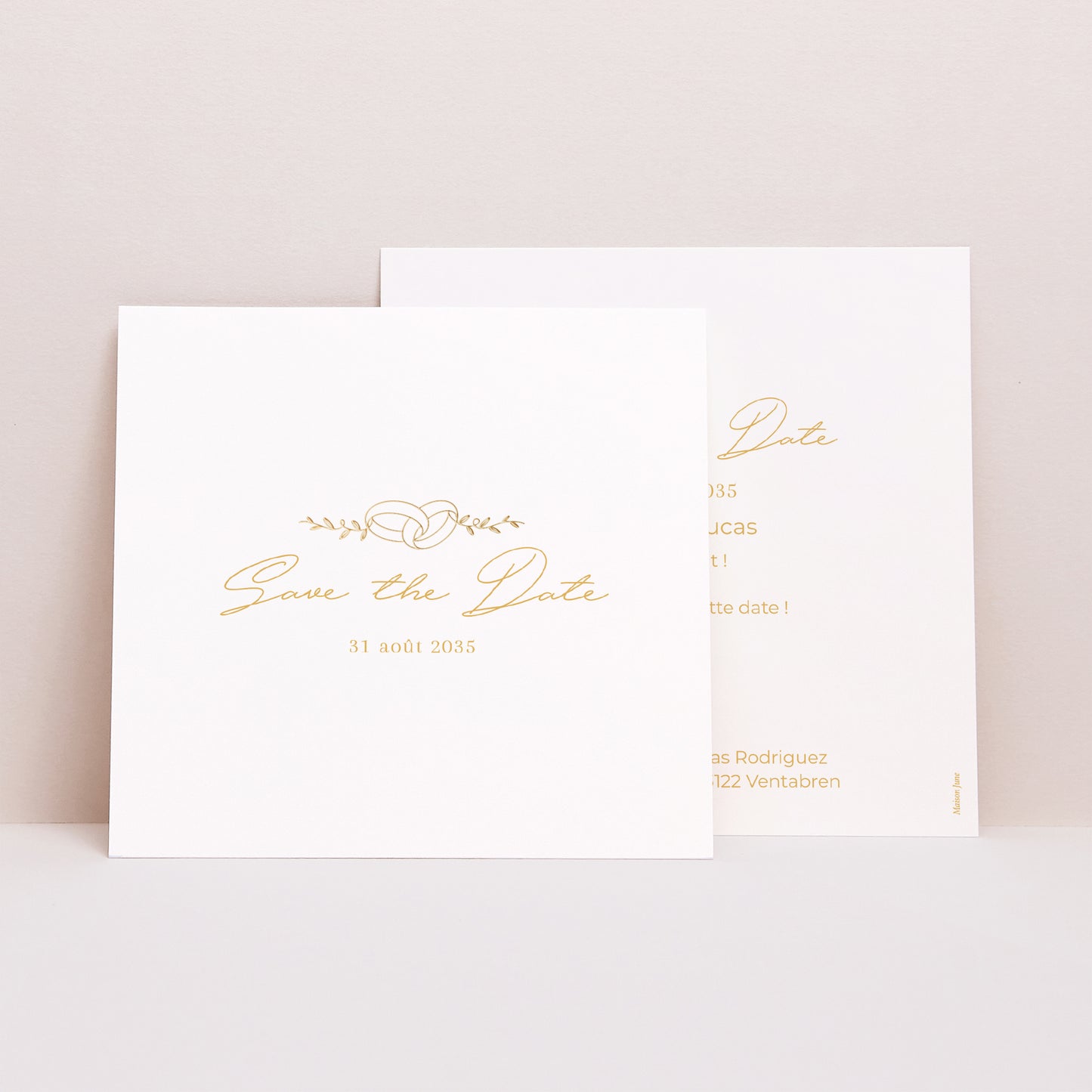 Save the date Mariage Carré Alliances d'Amour photo N° 1
