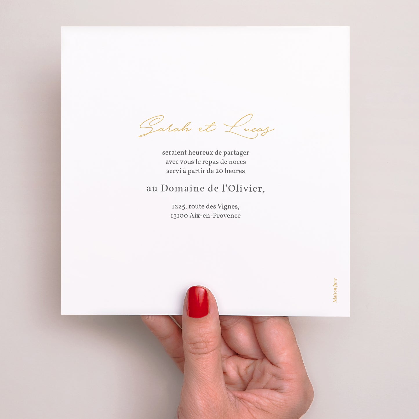 Invitations Mariage Simple carré Alliances d'Amour photo N° 3