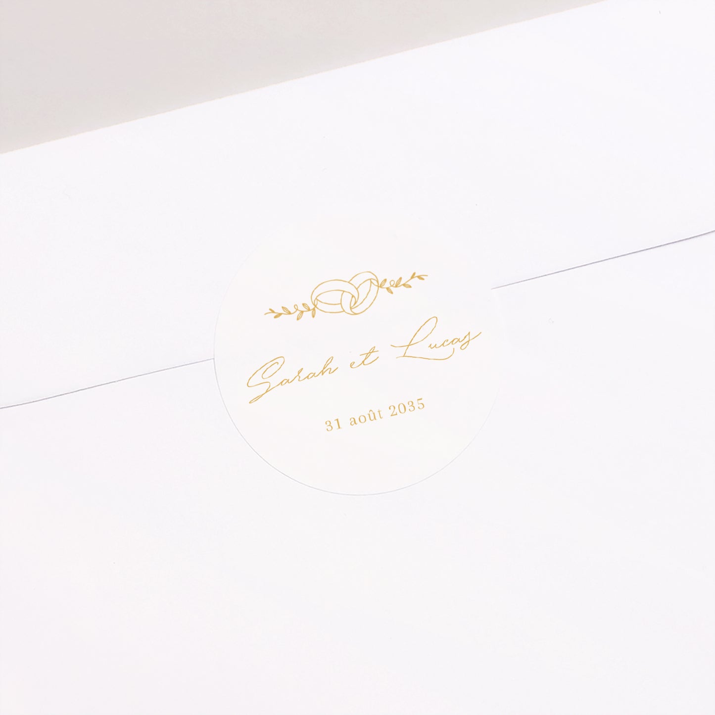 Sticker Mariage Rond Alliances d'Amour photo N° 1