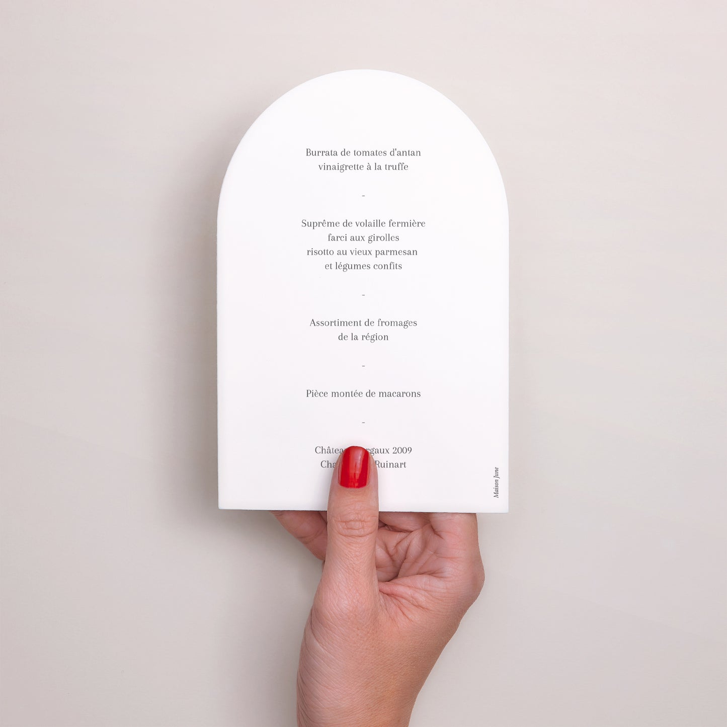 Menu Mariage Arche Alliances d'Amour II photo N° 3