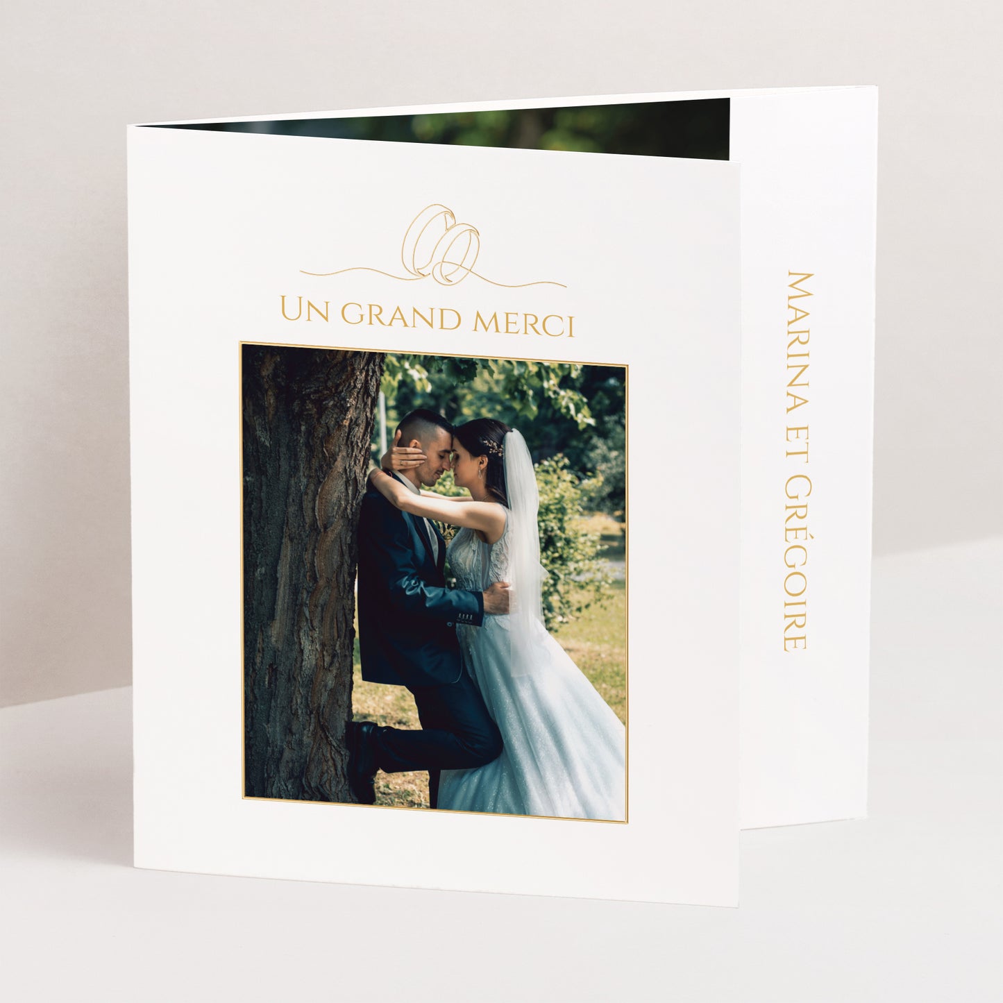Remerciements Mariage Triptyque asymétrique Au Fil de Nos Vœux photo N° 1