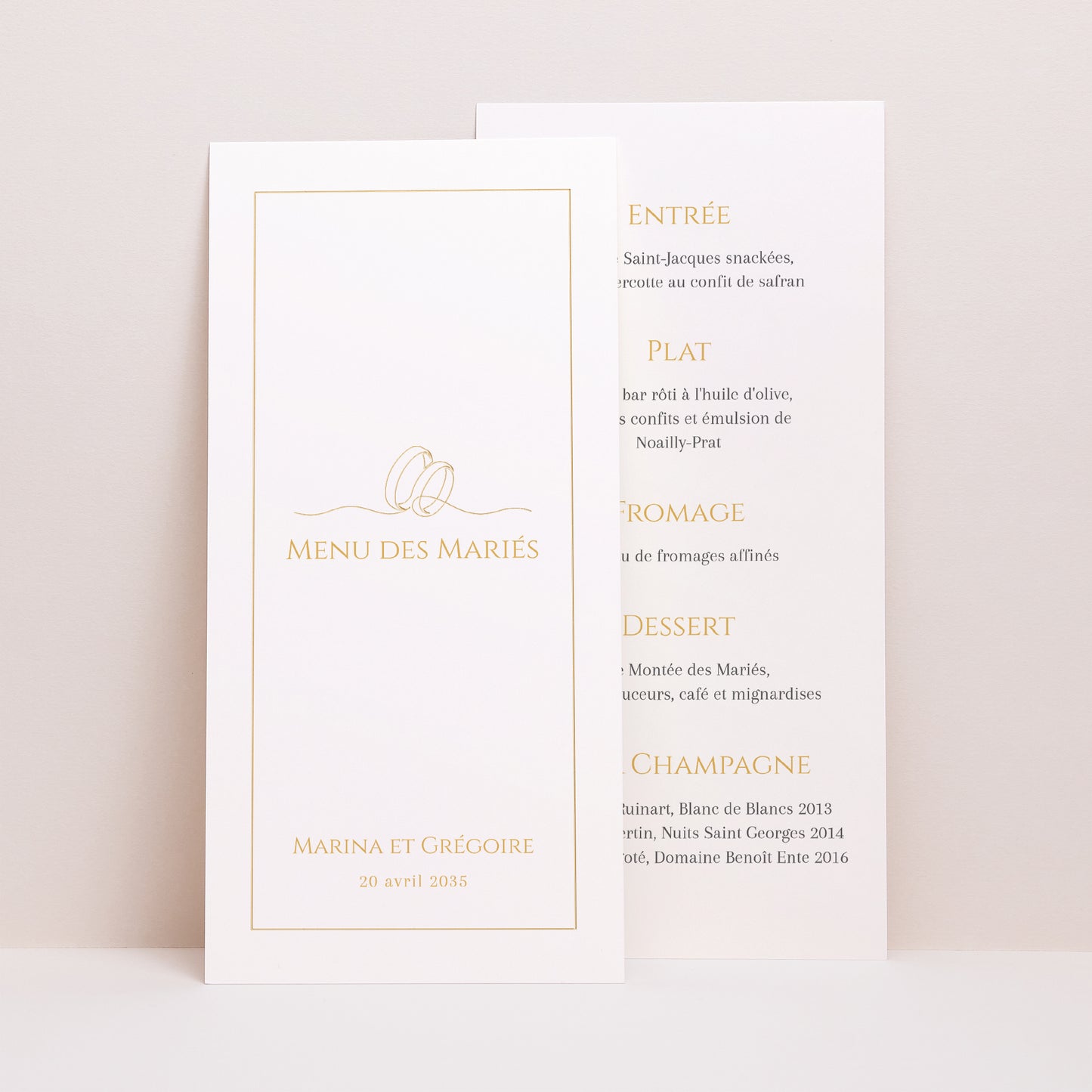 Menu Mariage Panoramique portrait Au Fil de Nos Vœux photo N° 1