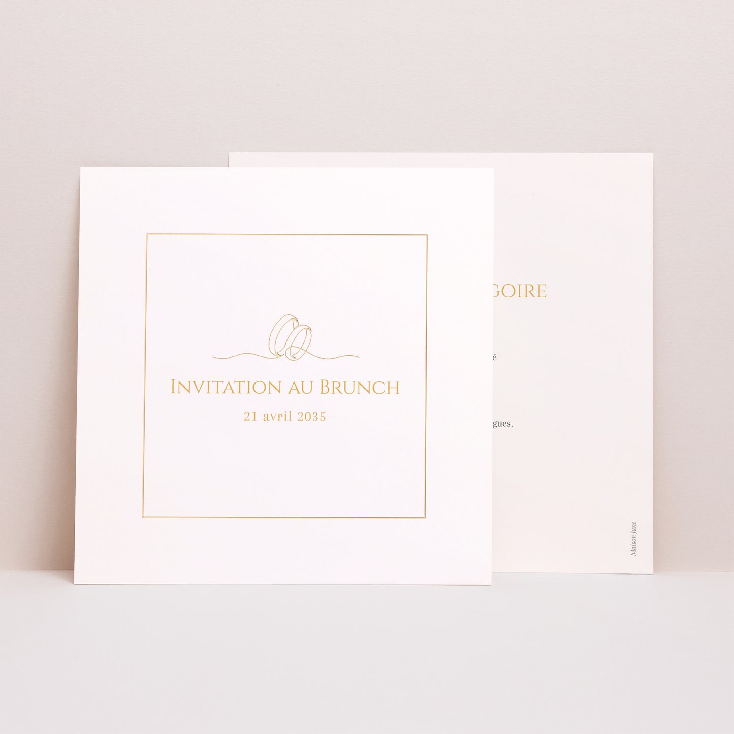 Invitations Mariage Simple carré Au Fil de Nos Vœux photo N° 1