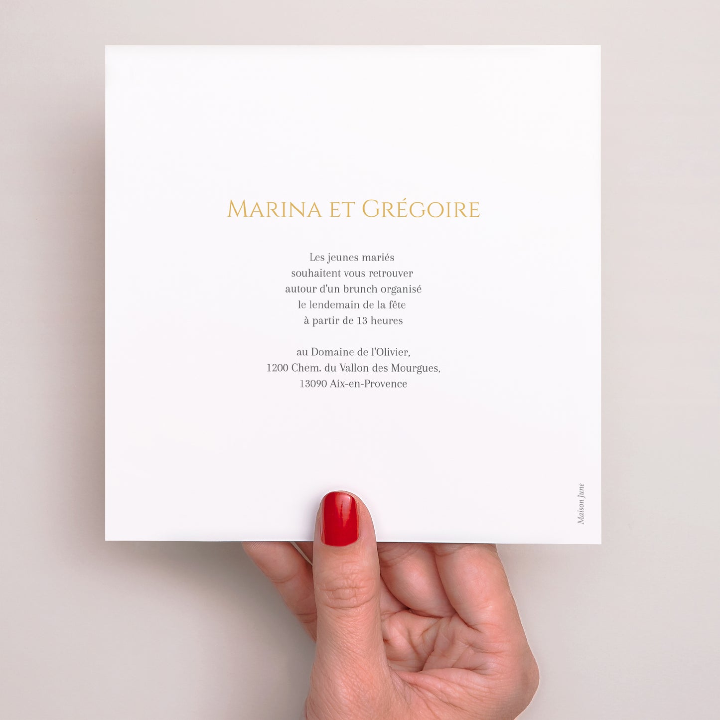 Invitations Mariage Simple carré Au Fil de Nos Vœux photo N° 3